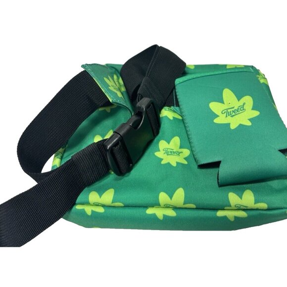 Tweed Fanny Pack Weed Leaf Pattern with Beer Sleeve, Green, St. Pattys, Like New - Picture 6 of 10